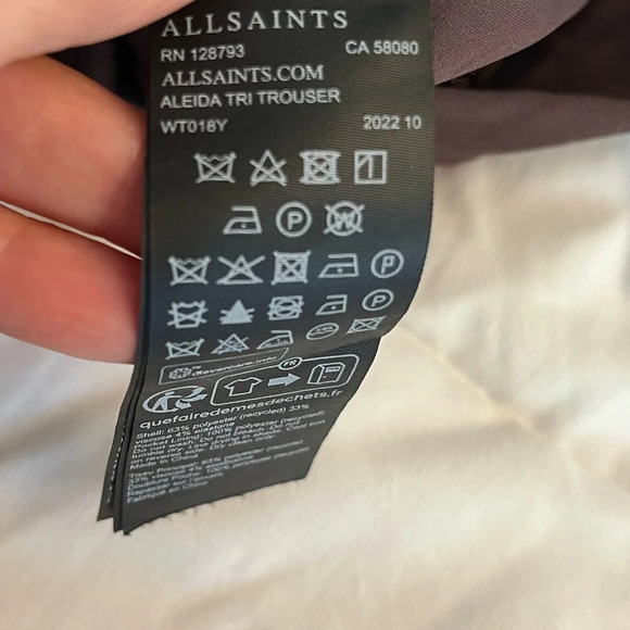 All Saints Aleida Lightweight Tri
Trousers. Pull on pants brown size 10 Academia - Picture 11 of 15